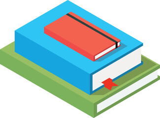 A stack of books with a red book on top