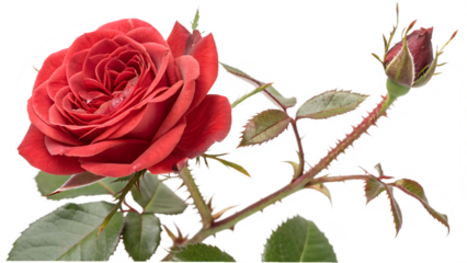 United Kingdom Tudor rose Rosa cut out on PNG isolated. AI generated.