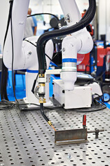 Welding robotic arm industry and metal part