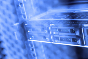 Server Rack in Blue Light Technology