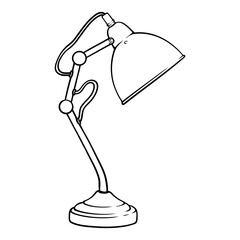 study lamp line art drawing illustration