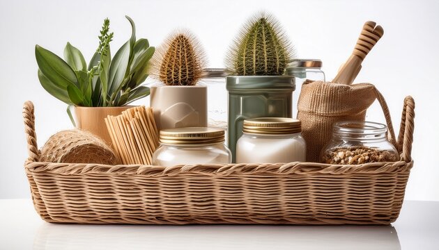 organizing storage solutions home product aesthetic isolated on white background