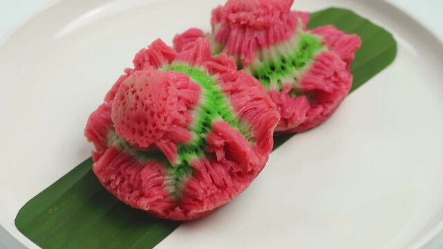 Bikang, the traditional Indonesian cake made from rice flour, eggs and coconut milk is made by baking it in a mold