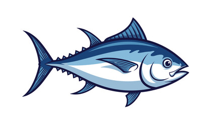 Obraz premium Tuna Fish Swimming Illustration in the Ocean: A Colorful Graphic Depiction of Marine Wildlife for Seafood Marketing, Restaurant Menu Design, Fishing Industry Concepts and Ocean Conservation Awareness