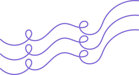Curly three Line. Squiggle wavy and decorative ornament in editable stroke. Wiggly curvy doodle element isolated on white background. Tangle vector illustration.