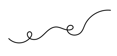 Continuous one line drawing of black circle. Round frame sketch outline on white background. Doodle vector illustration