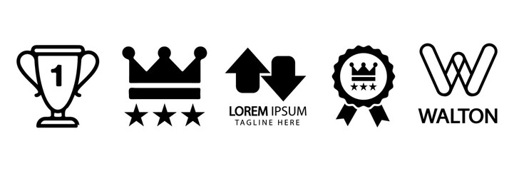crown, lorem, icons. vector illustration.