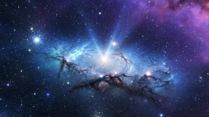 Cosmic nebulae and star clusters in vibrant space imagery