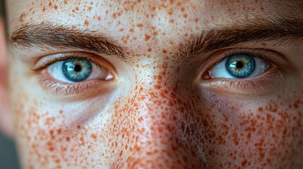 Detailed shot of a face exhibiting skin condition resembling psoriasis. The close-up highlights the texture and patterns, offering a visual representation of dermatological health and skin conditions