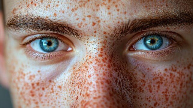 Detailed shot of a face exhibiting skin condition resembling psoriasis. The close-up highlights the texture and patterns, offering a visual representation of dermatological health and skin conditions
