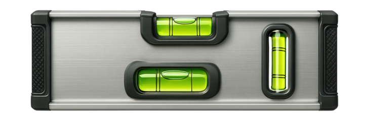Dual-sided level with high-visibility vials for low-light conditions.