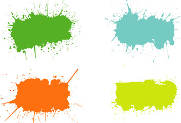 Four Colorful Paint Splatter Shapes splash grunge
