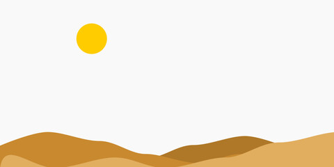 Minimalist Desert Landscape with Sun