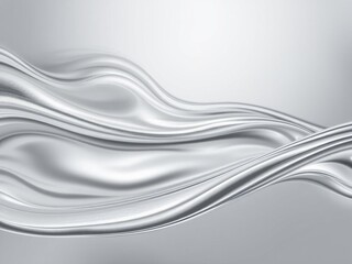 Obraz premium Silver Fabric Wave: Elegant Metallic Flowing Drapery Background