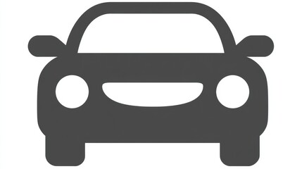 Obraz premium Silhouette Icon of an Auto-Vehicle Showcasing a Front View Design Suitable for Various Applications