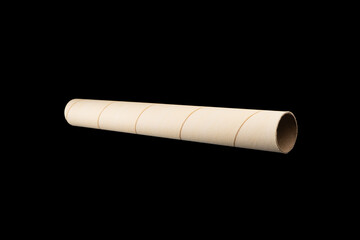 Carton tubes for paper in rolls isolated on black background.