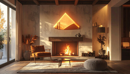 Design a cozy corner with a fireplace and oversize
6