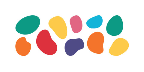 Colorful abstract organic shapes on black background 1