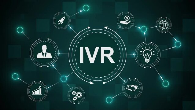 IVR Interactive Voice Response and Icon System Concept Animation.