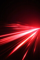 Sparkling, red light. Rays. Beams. Black background.