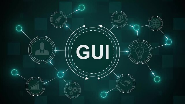 Graphical user interface GUI concept animation.