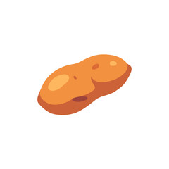 Whole sweet potato root tuber vegetable, isolated flat style vector illustration