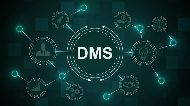 DMS Document Management System Digital Workflow Concept Animation.