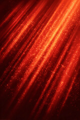 Sparkling, red light. Rays. Beams. Black background.