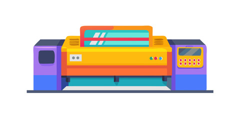 Colorful printing machine vector illustration printer