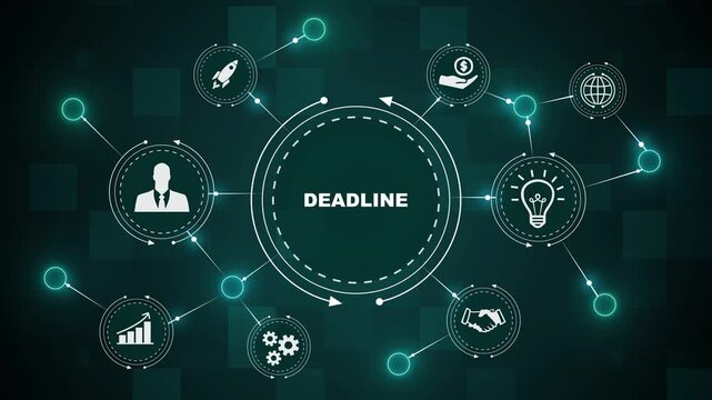 Project Deadline Management and Time Planning Concept Animation.