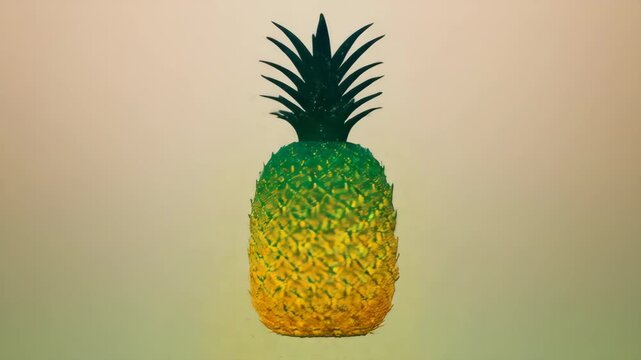 A vibrant pineapple, gradiented yellow to green, against a soft, neutral backdrop