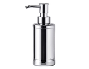 Obraz premium Chrome soap dispenser with pump isolated on transparent background