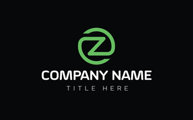 Dynamic green z lettermark logo template, business branding identity