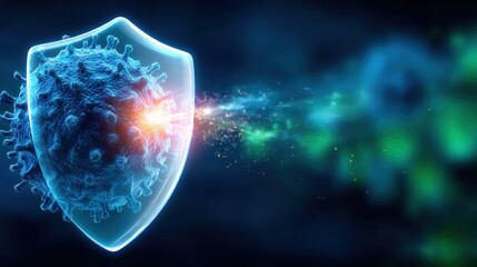 Fototapeta premium Protecting health from viruses the evolution of immunity digital realm infographic scientific environment high-tech perspective