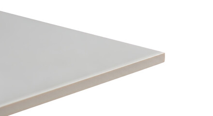 Corner of a smooth, opaque rectangular sheet with clean edge—used in construction, design, or manufacturing for surface coverage or structural support