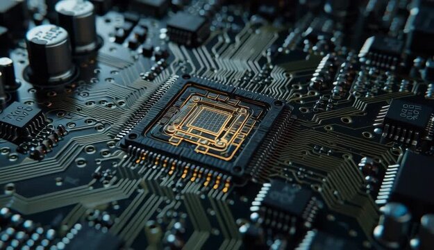 CPU Chip, Motherboard Modern Technology, Computer Hardware