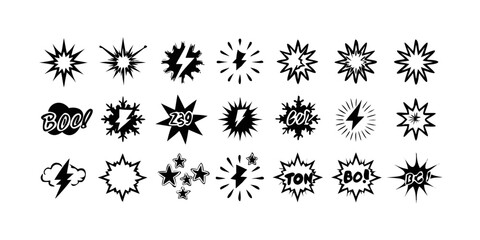 Comic Book Sound Effects and Starbursts explosion boom
