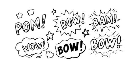 Comic Book Sound Effect Word Bubbles speech bubble