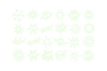 Comic Book Sound Effects Collection Light Green onomatopoeia © Md Kazi Rahman