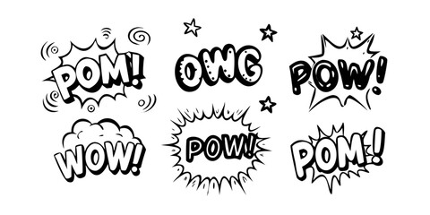 Comic Speech Bubble with Starburst doodle explosion