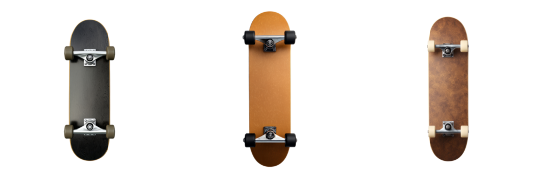 Skateboard tricks showcase urban setting transparent background action shots dynamic view