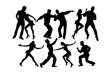 Couple dancing salsa with flowing movements dance latin dance