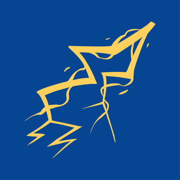 Electric Lightning Bolt Tunder Icon Illustration