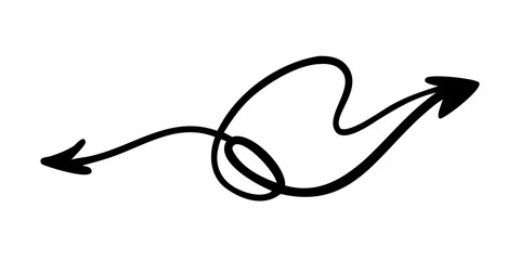 Curving Looping Twisting Doodle Arrows vector