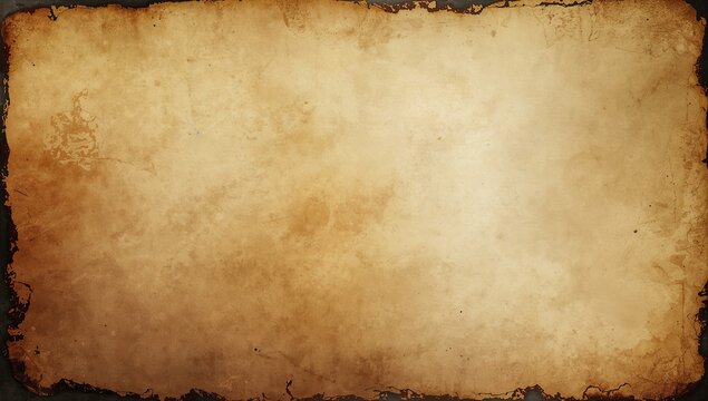 Displaying aged parchment sheet on flat backing, showing singed crust, water stains, creases, grain - Powered by Adobe