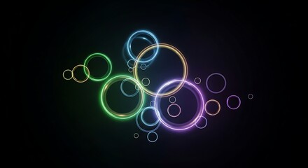 Glowing circles on blackness