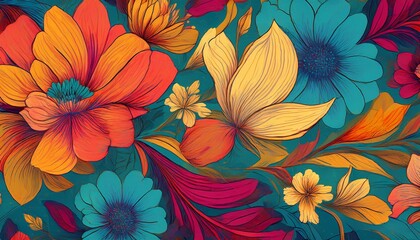 abstract flower blooming design pattern with floral seamless grunge textured abstract