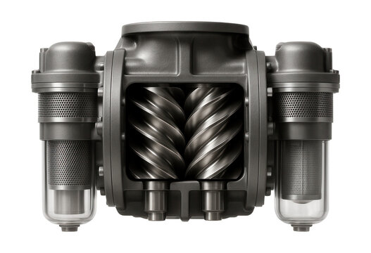 Dual-stage screw compressor with dual filtration for pharmaceutical manufacturing.