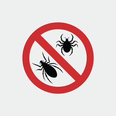 No bugs or insects allowed sign with red circle and slash