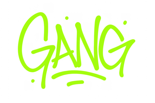 Gang word graffiti street art tag lettering